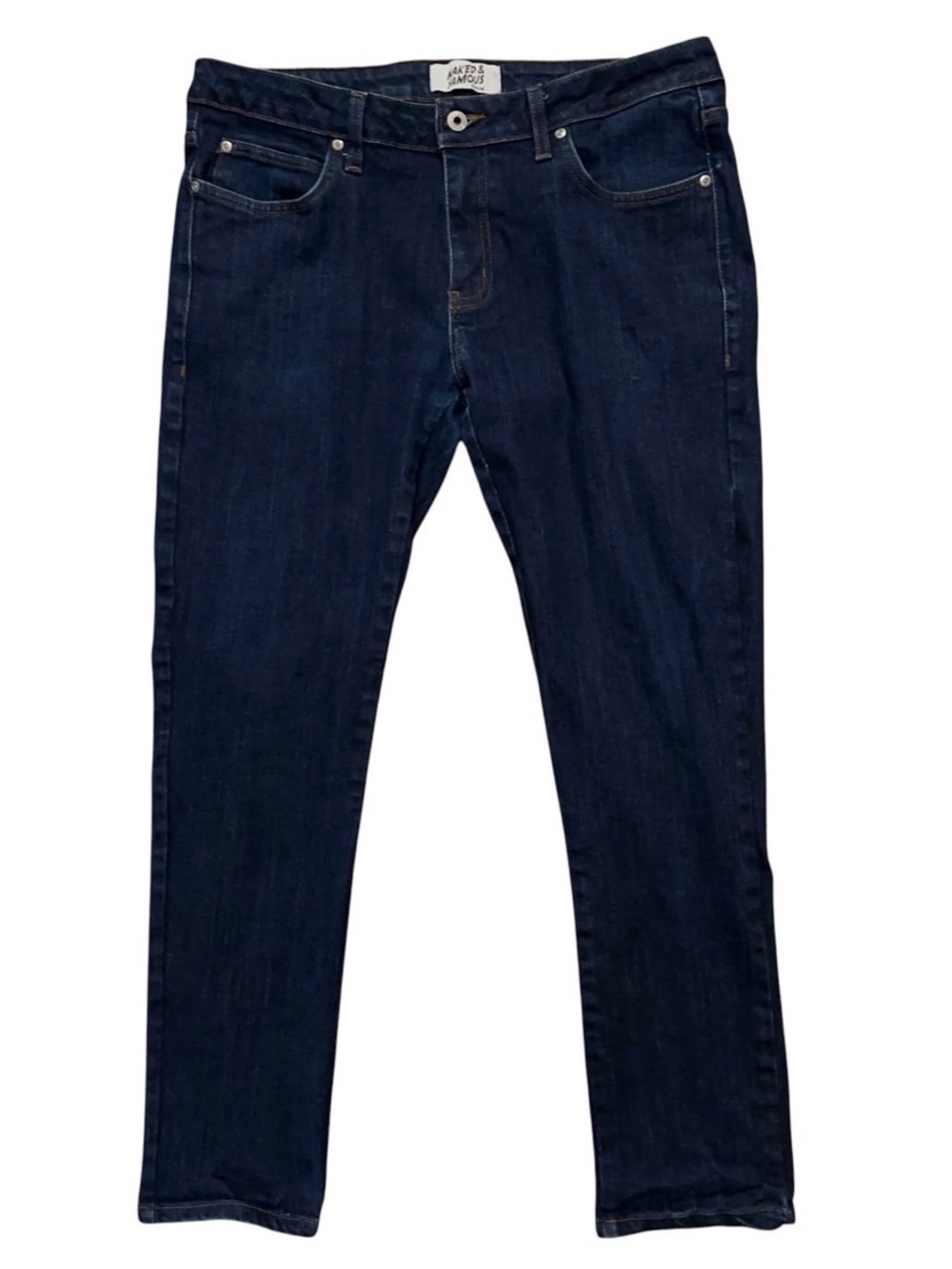 Naked & Famous Denim Jeans Mens Size 38 Skinny Guy Indigo Power Stretch Blue